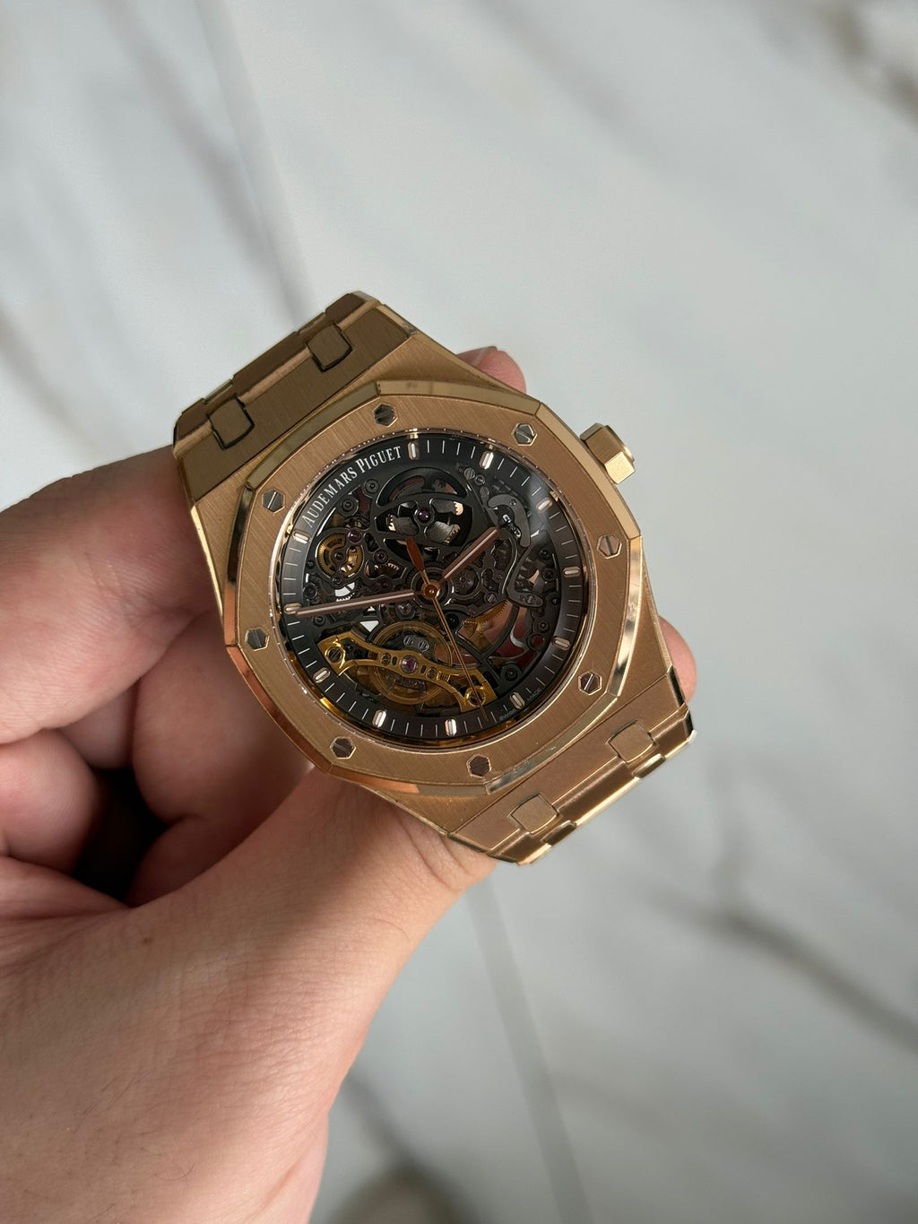 2025 Audemars Piguet Royal Oak Flying Tourbillon Openworked 26735SG – Sand Gold – Full Set