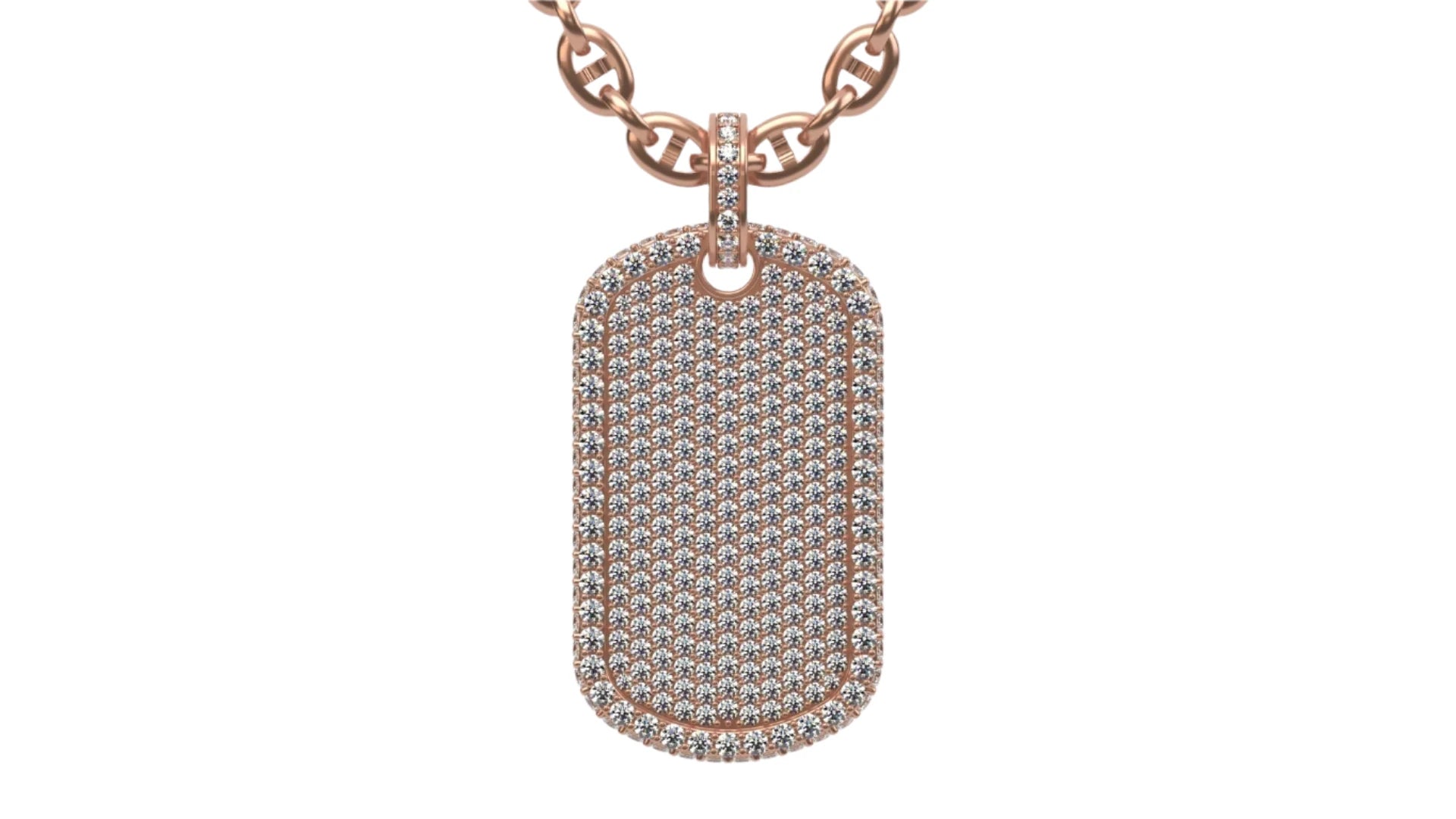 Medium Size Diamond Custom Dog Tag Pendant