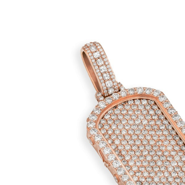 Large Dog Tag W/ Natural Diamonds