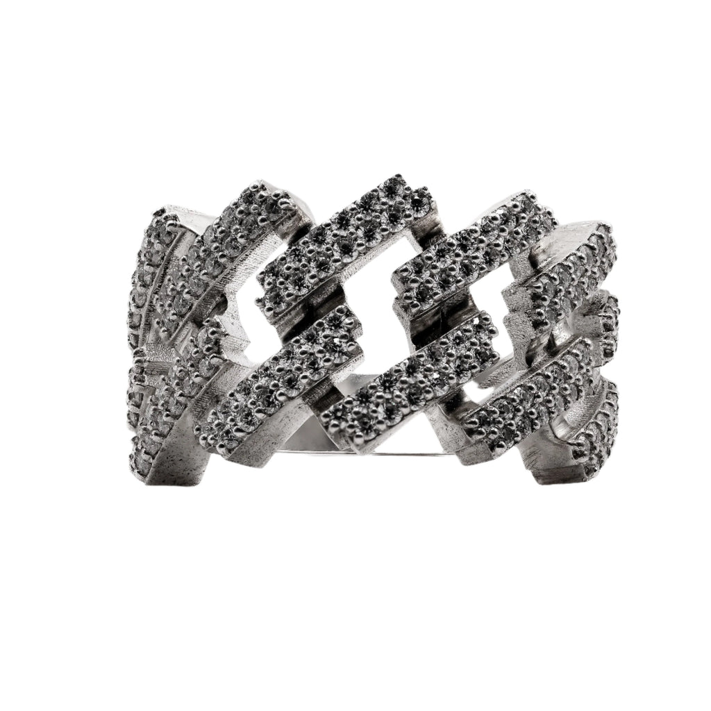 VS1 Natural 14mm Miami Cuban Style Ring