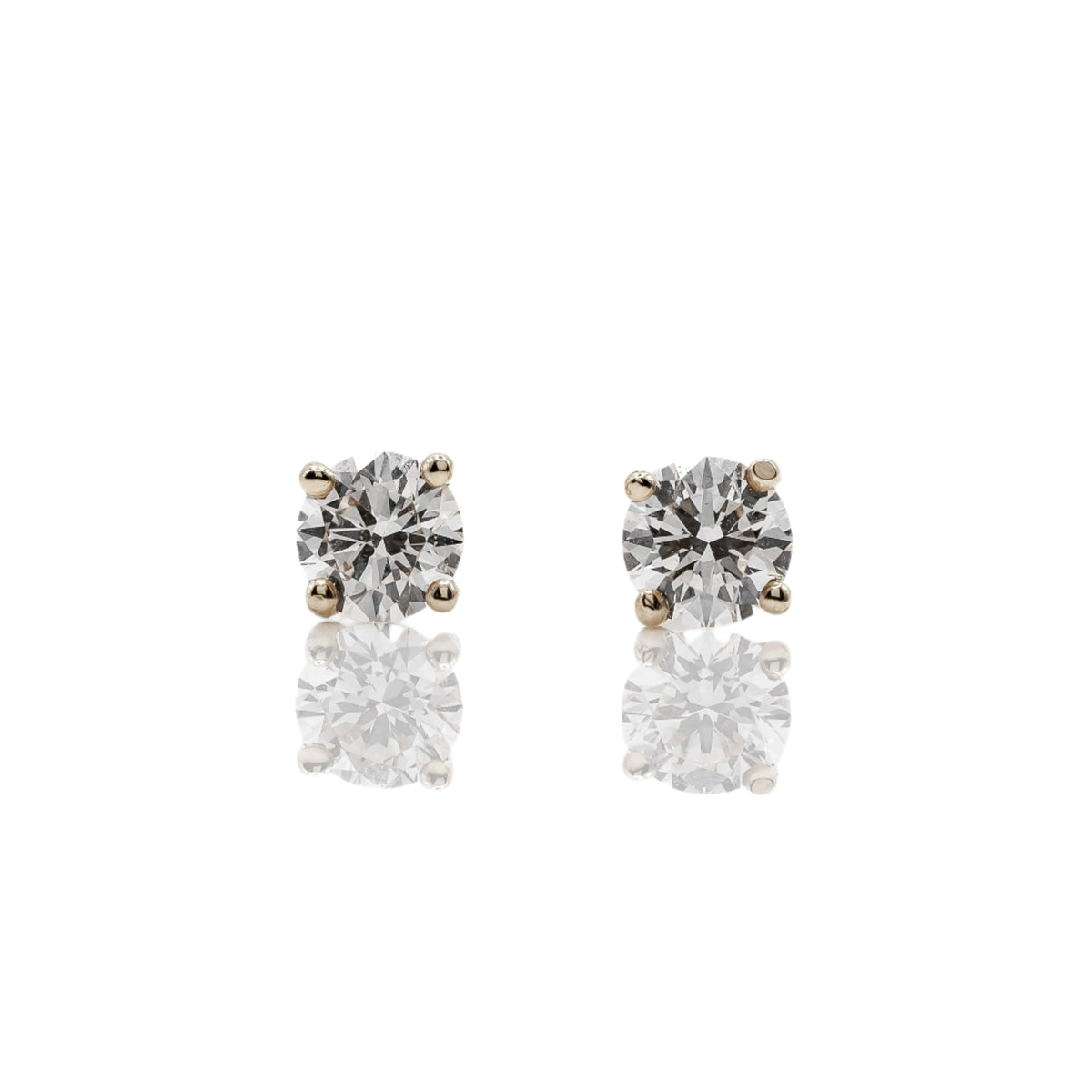 18KT Yellow Gold 0.50CT Round Stud Earrings
