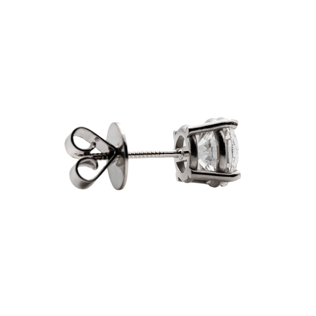 18KT White Gold 4.38CTW Round Stud Earrings