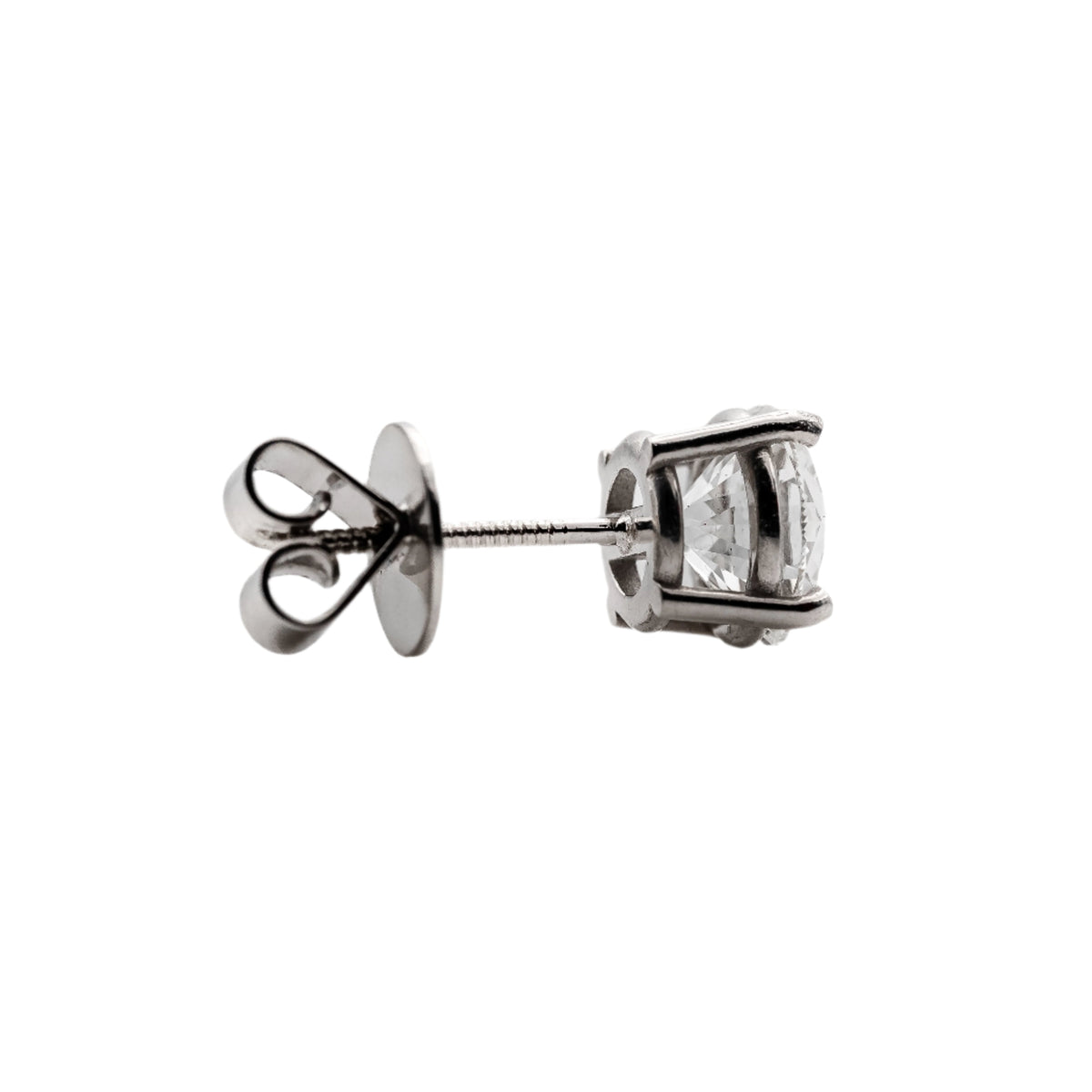 18KT White Gold 4.38CTW Round Stud Earrings