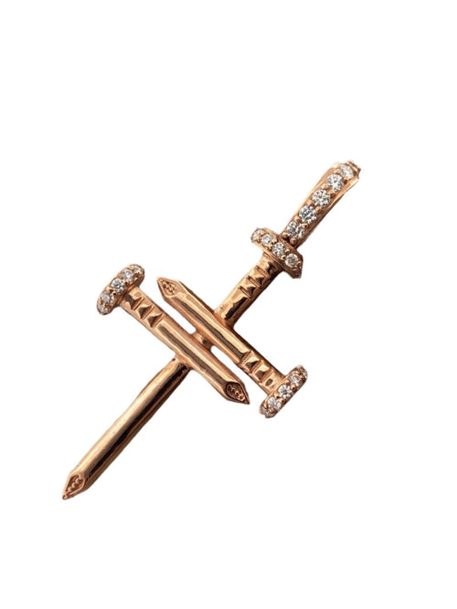 10KT Nail Cross Pendant VS1 Diamond